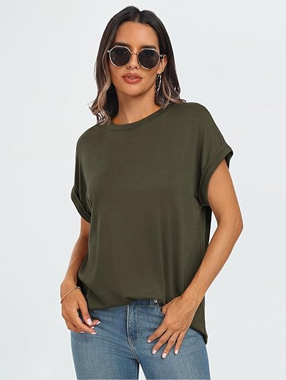 2025 Women's Oversized Summer Tops – Trendy Short Sleeve Business Casual T-Shirts for Spring Fashion Outfits