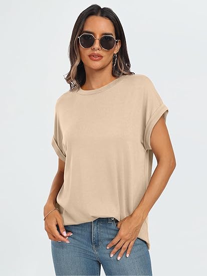 2025 Women's Oversized Summer Tops – Trendy Short Sleeve Business Casual T-Shirts for Spring Fashion Outfits