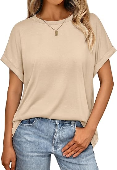 2025 Women's Oversized Summer Tops – Trendy Short Sleeve Business Casual T-Shirts for Spring Fashion Outfits